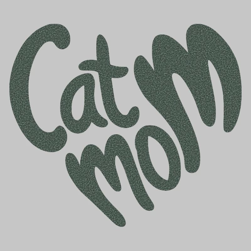 Lettrage en forme de cœur de maman chatte avec texture granuleuse