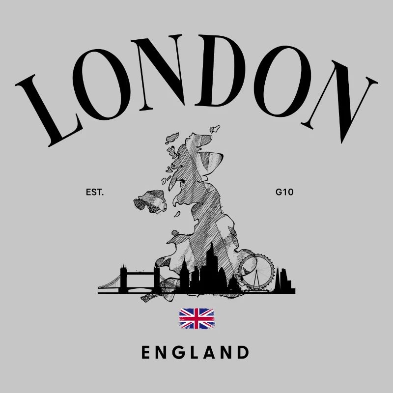 Tiny Union Jack Accent on Black