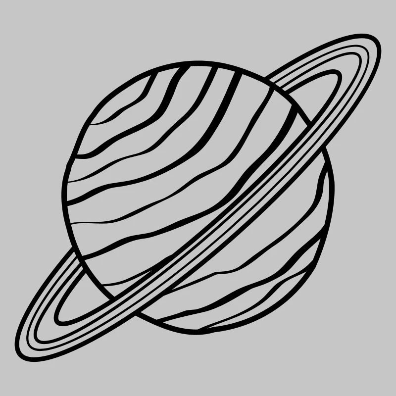 Planète avec anneaux Saturne Uranus Space Doodle