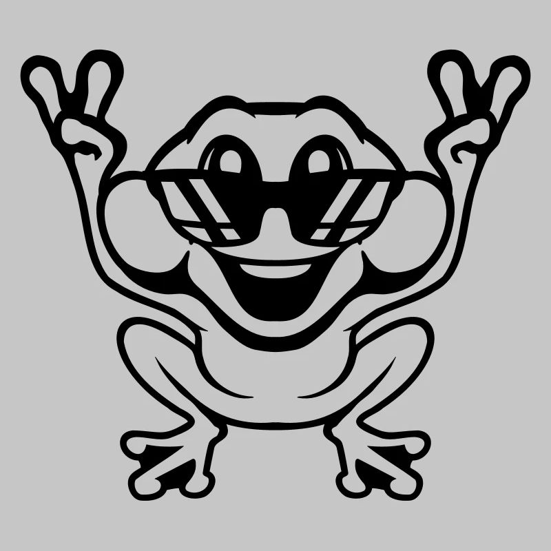 Frog Toad Cool Sunglasses Victory Peace Hands
