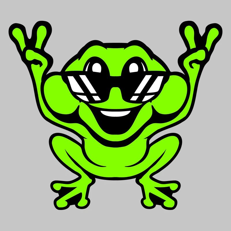 Frog Toad Cool Sunglasses Victory Peace Hands