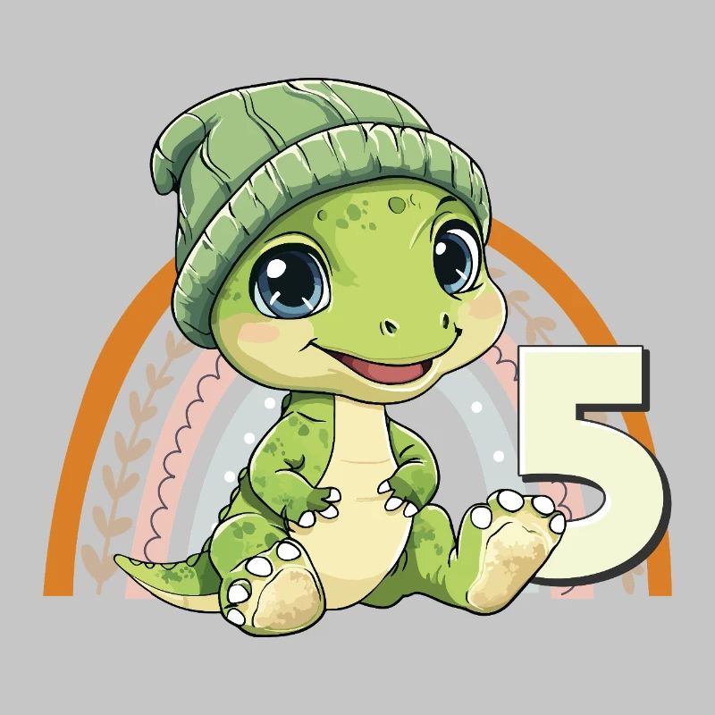 5th Birthday Dinosaur Rainbow Cute Cute