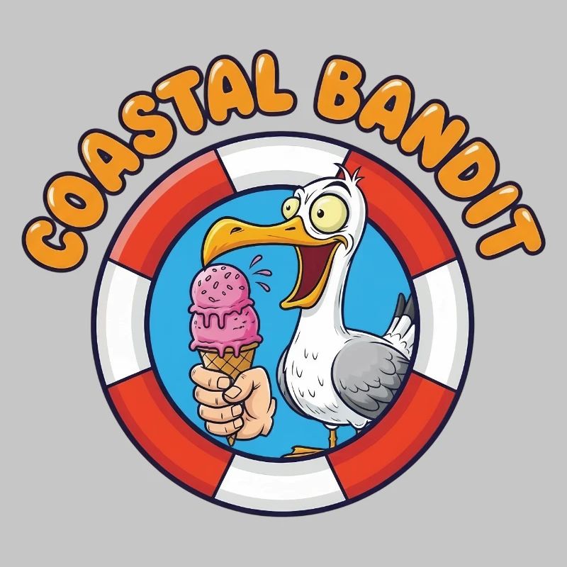 Küstenbandit Möwe Stiehlt Eis