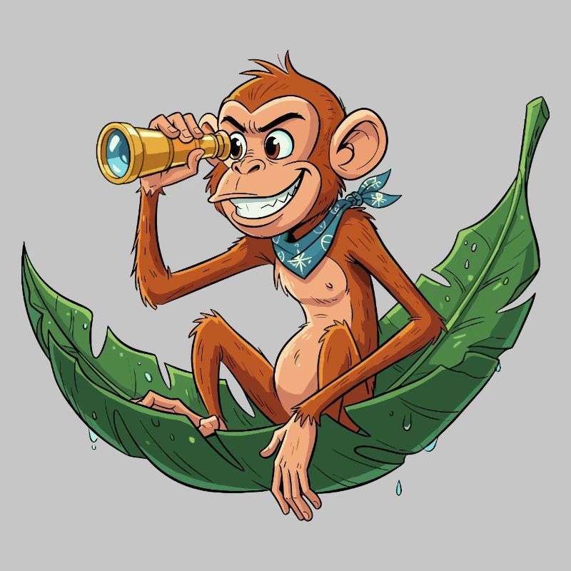 Singe d’aventure avec télescope