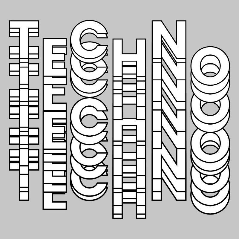 Futuristisches Techno-Typografie-Design