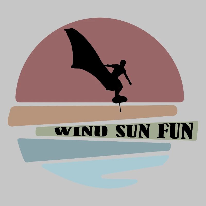 Wingfoil coucher de soleil Silhouette