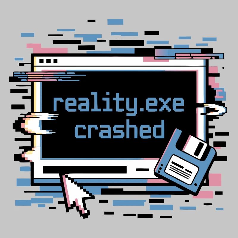 Reality.exe Crashed Retro Pixel Design