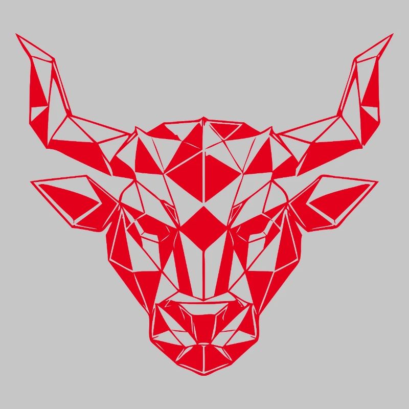 Red Low-Poly Bull Head