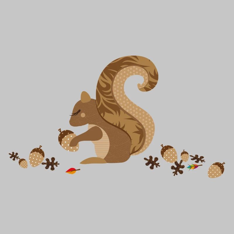 Ein Eichhörnchen mit einer Eichel