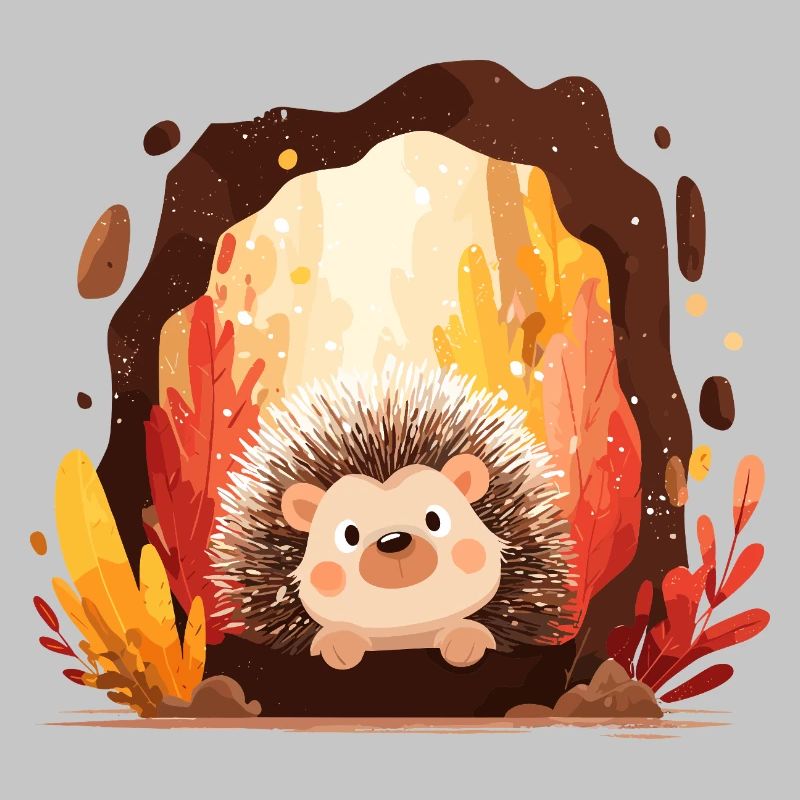 Igel im Herbstwald