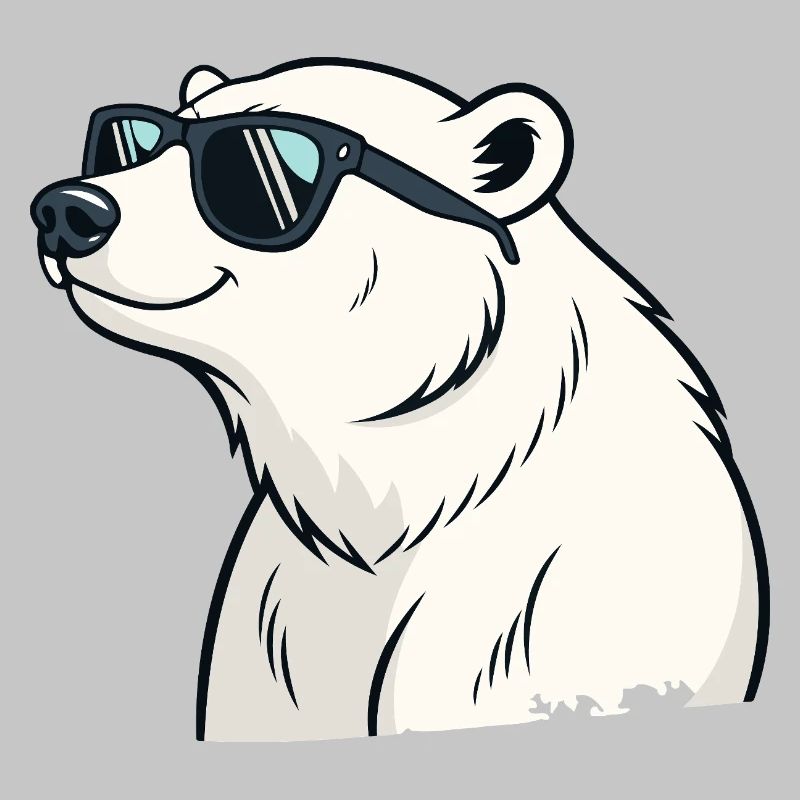 Cooler Eisbär mit Brille
