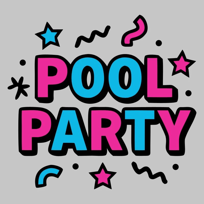 Pool Party 90er Schriftzug