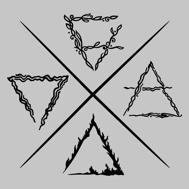 Vier Elemente Symbole