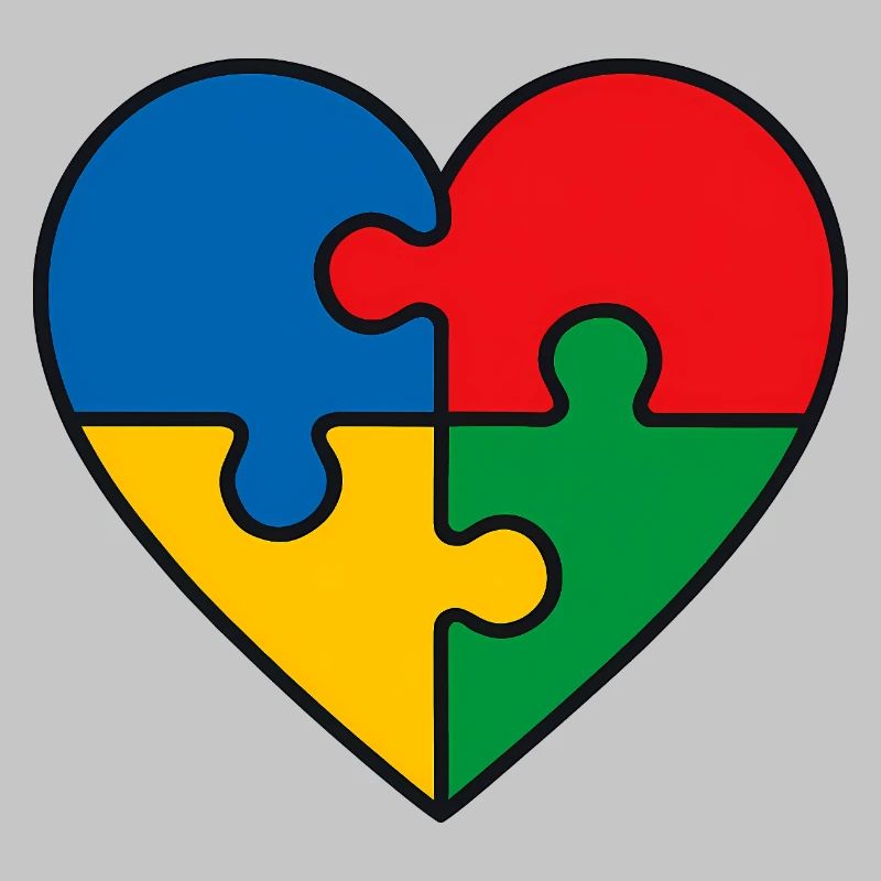 Puzzle Herz Autismus Symbol - Spruch Geschenk