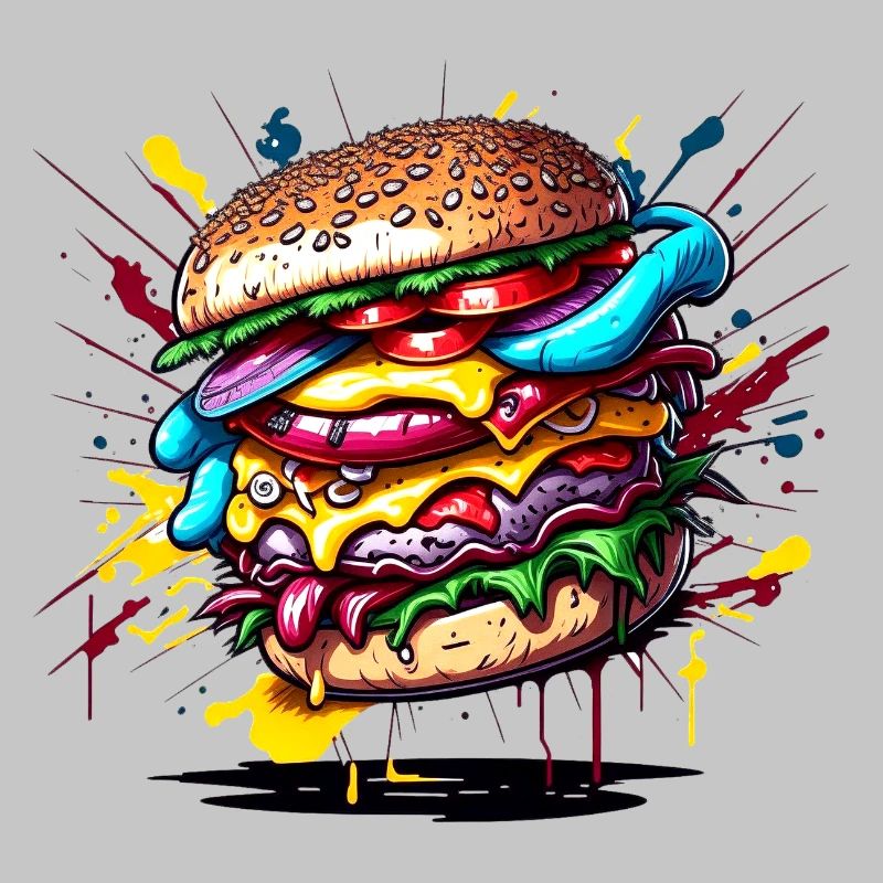 Hamburger Graffiti Farbexplosion