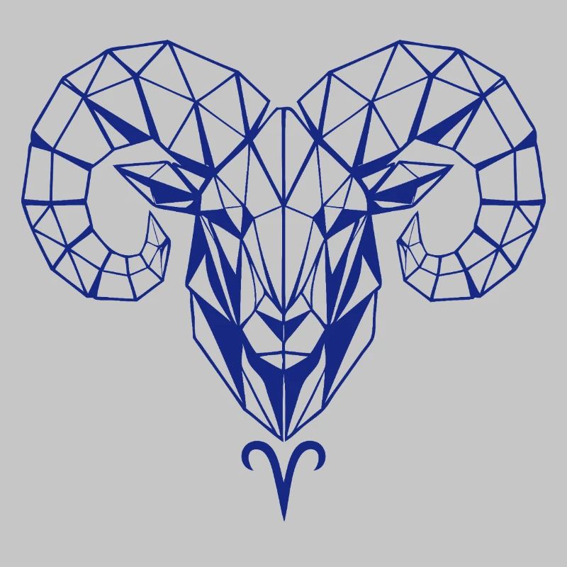 Geometric ram's head polygon
