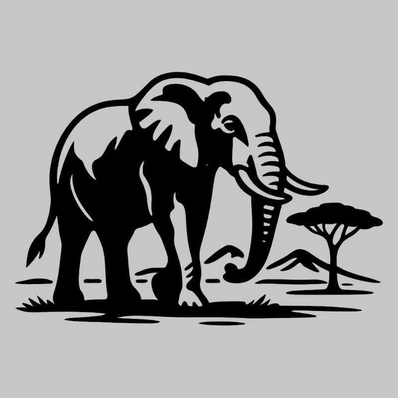 Elefant Silhouette Savanne