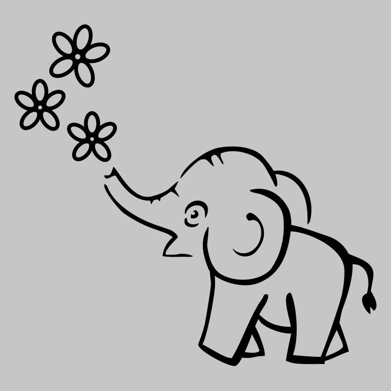 elefant blumen lustig