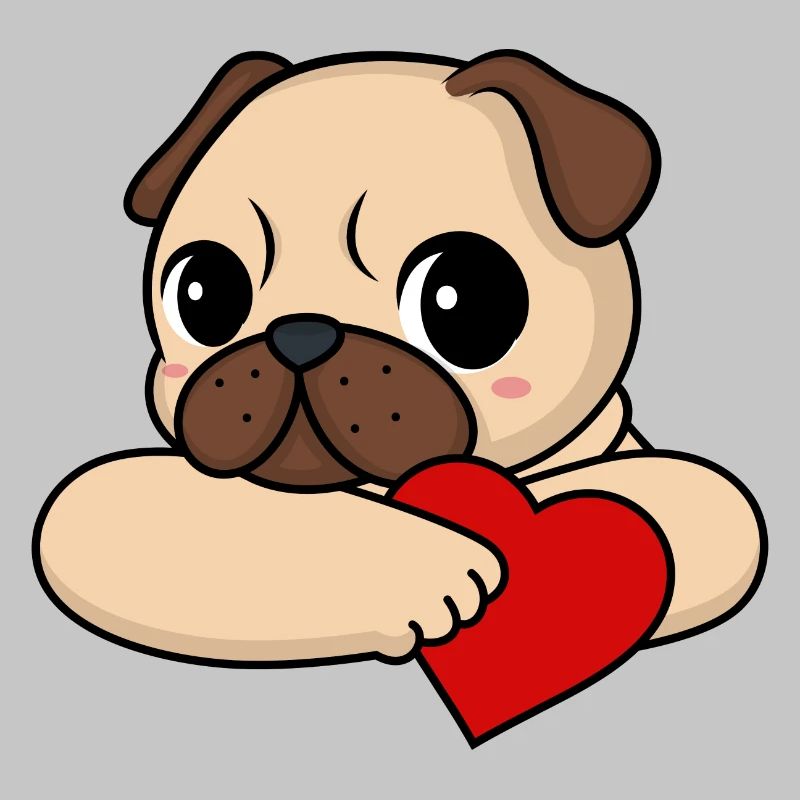 Mops mit Herz