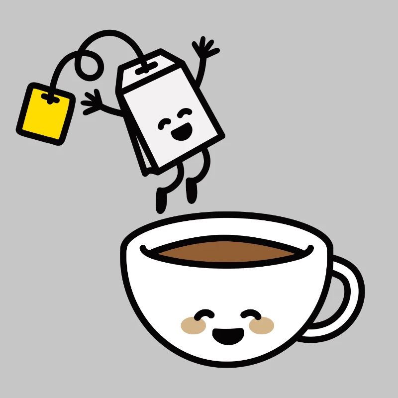 Funny tea bag teacup happy Tea lover Tea drinker