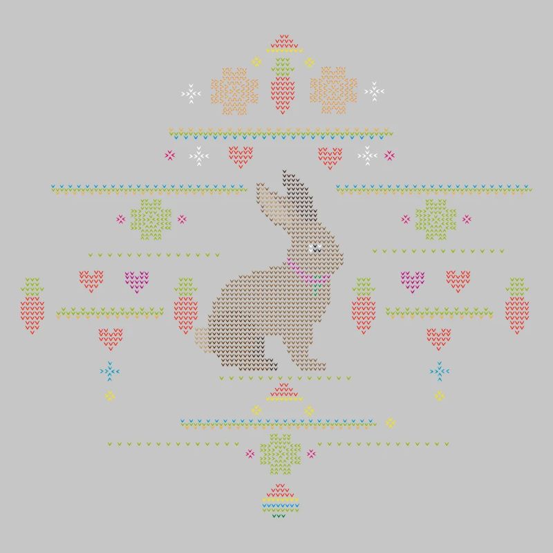 Easter motifs in knitting pattern style for Easter