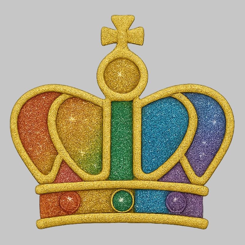 Bunt Glitzer Kronen-Design