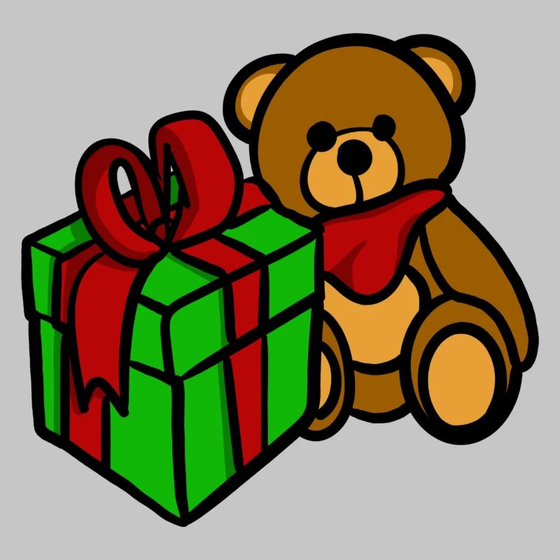 Teddy hat ein Geschenk