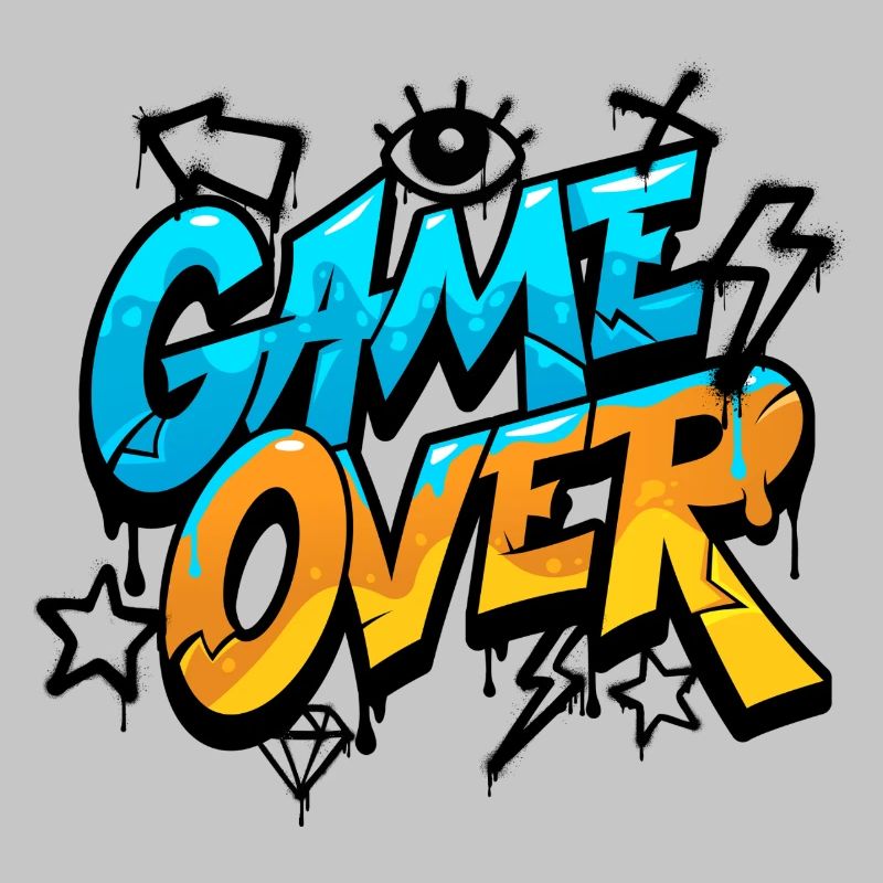 Game Over Graffiti Splash Tee
