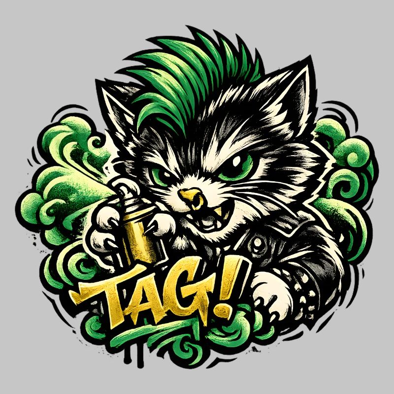 Aggressives Katzen Graffiti