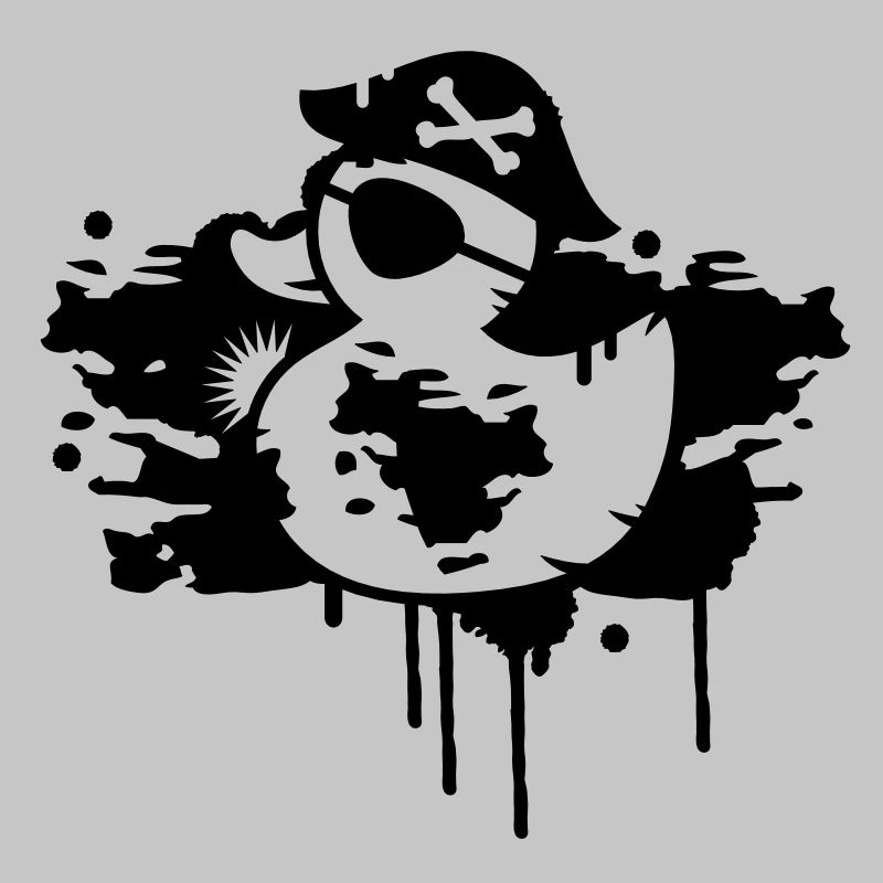A rubber duck pirate with a pirate hat and eye