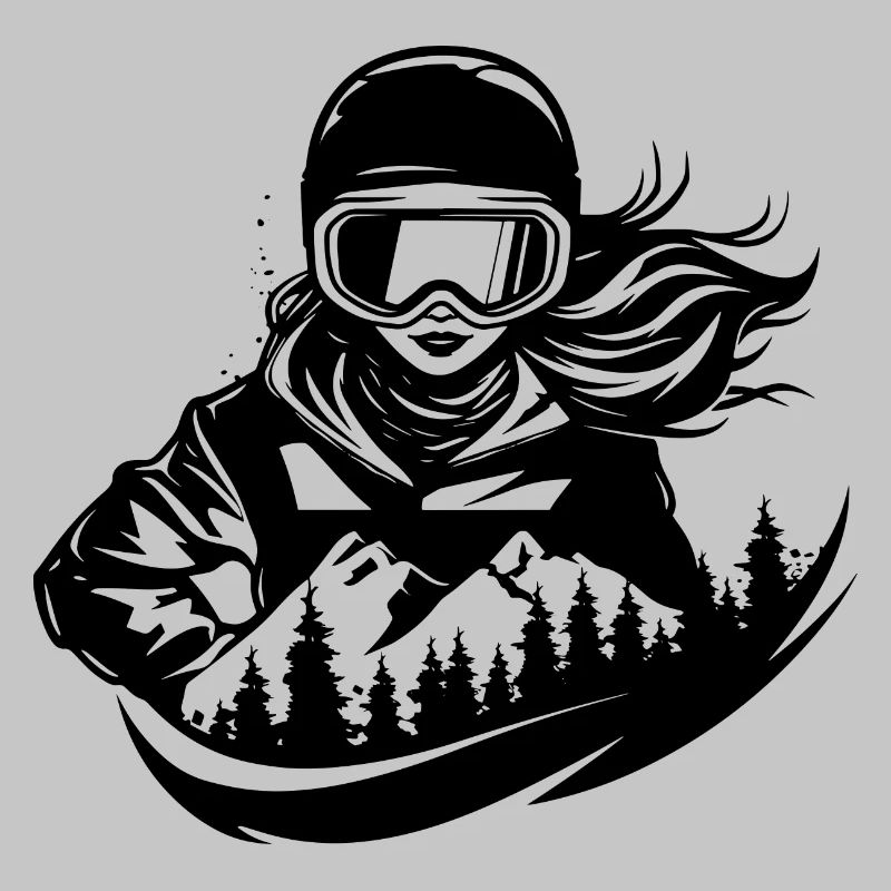 Dessin d’une snowboardeuse