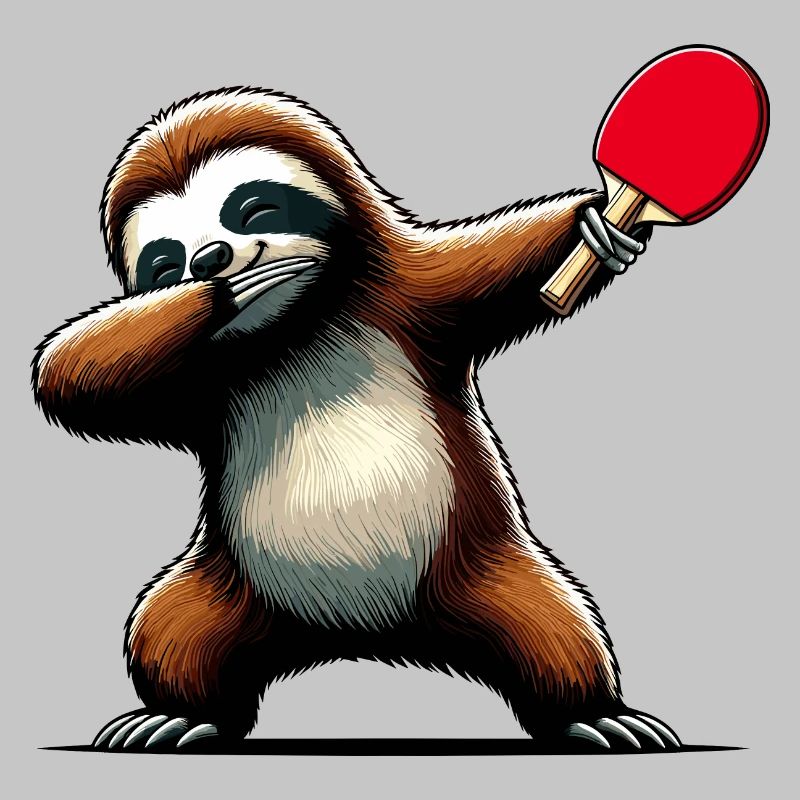 Dabbing Sloth Table Tennis Racket Ping Pong