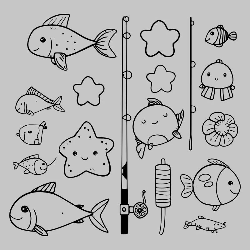 Style de bande dessinée de pêche