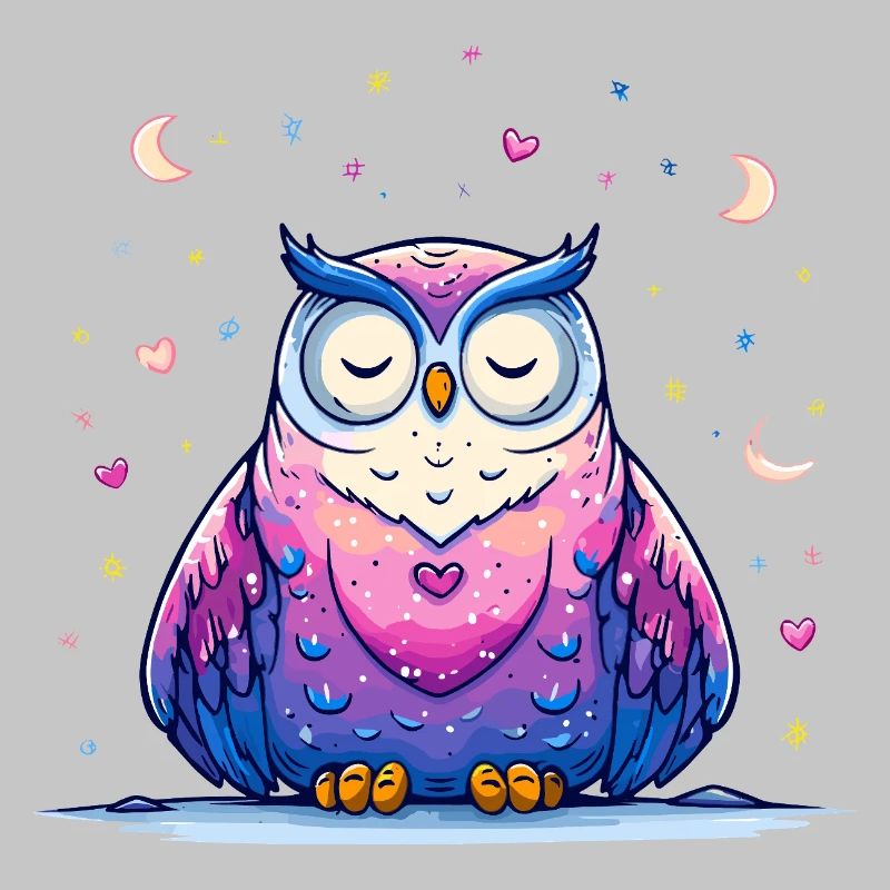 Moonlight Owl Love