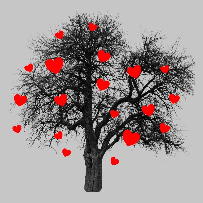 Rote Herzen Baum mit Herzen