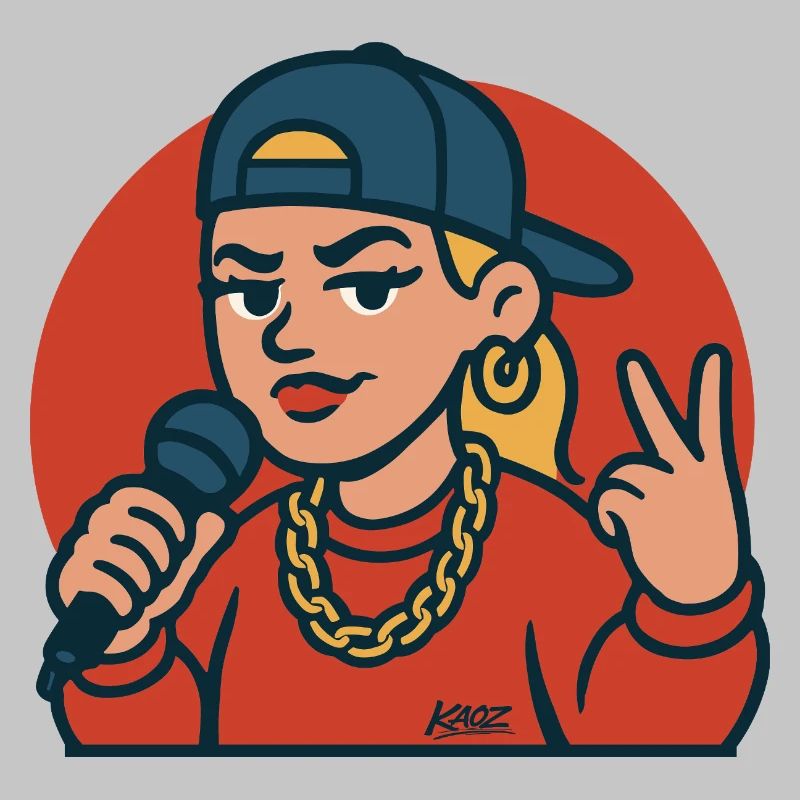 Rap-Diva mit Mikrofon