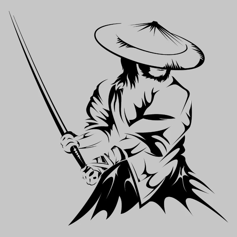 samurai sword fighter present geschenk art work