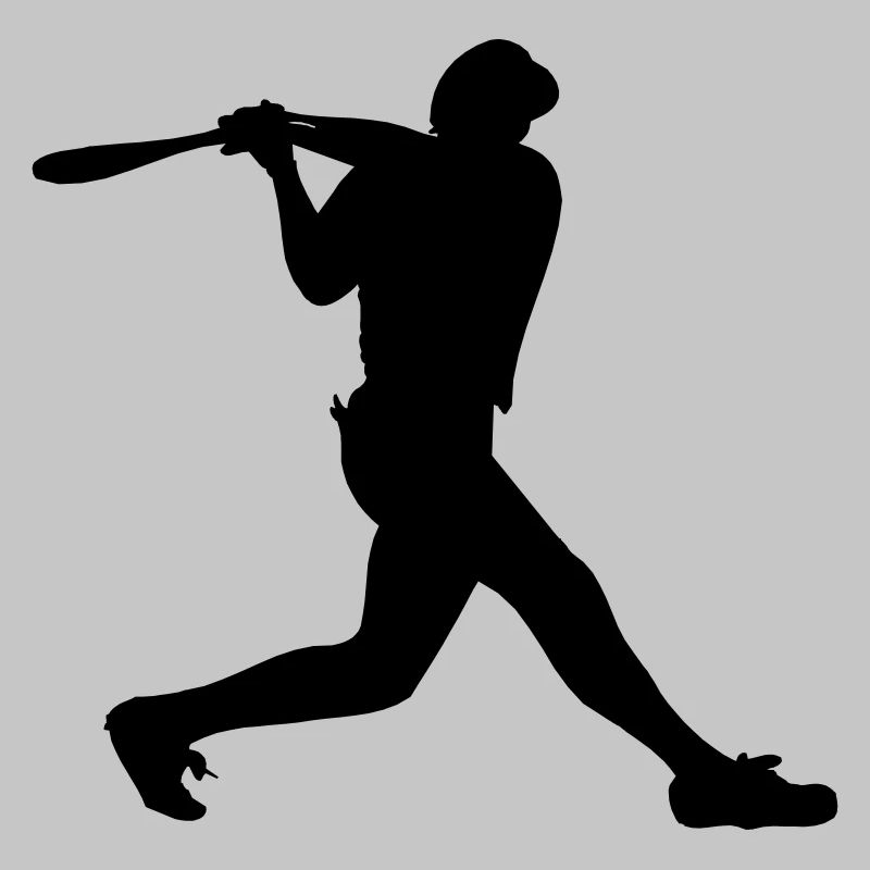 Baseball man boy with helmet on strikes