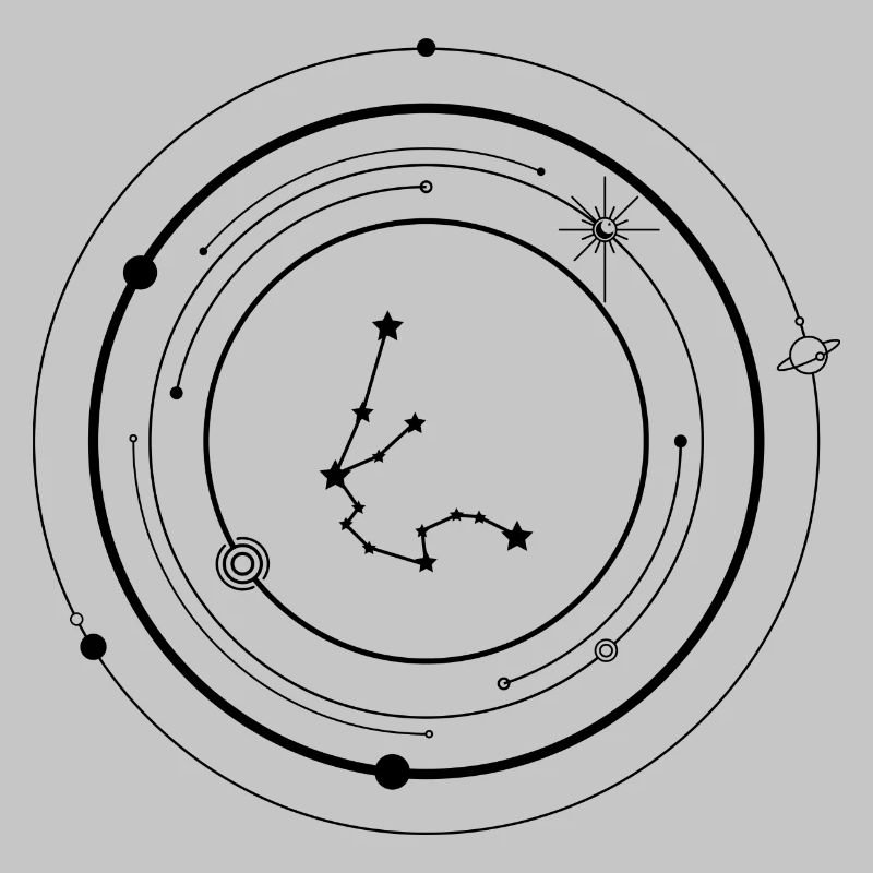 Constellation de points en éclat d’étoile