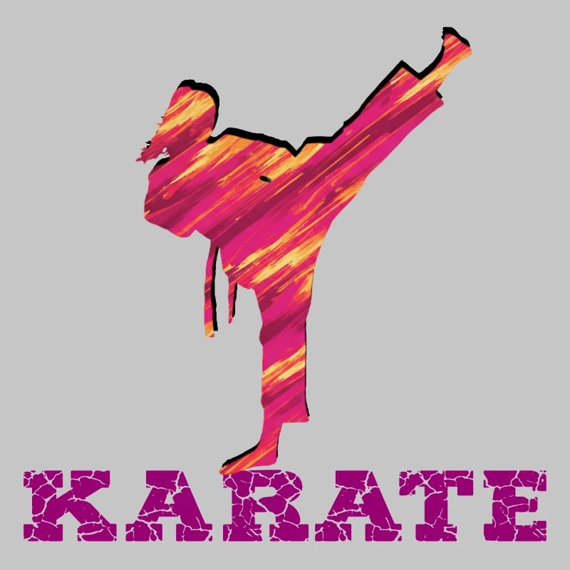 Karate Silhouette Farbexplosion