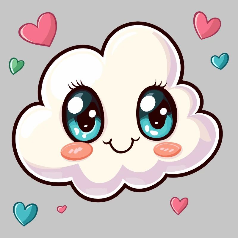 Cuddly Cloud with Hearts