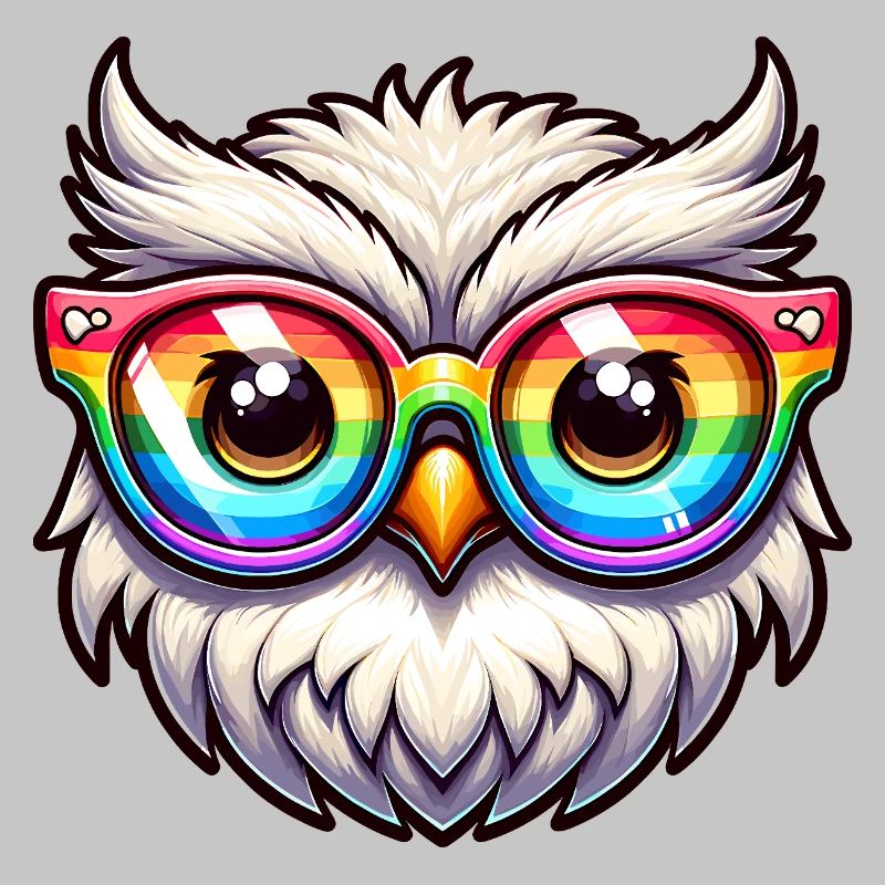 Regenbogen Eule Brille