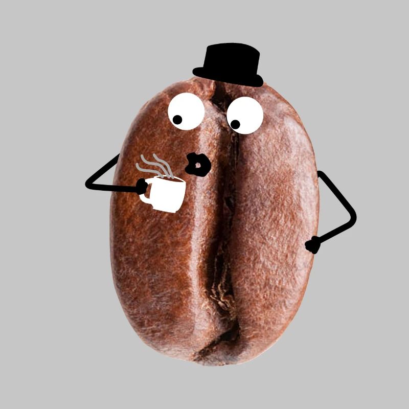 Coffee bean with face