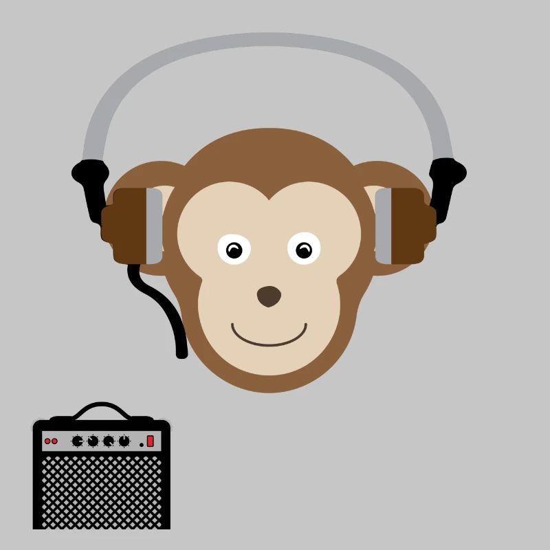 Affe mit Kopfhörern Musik
