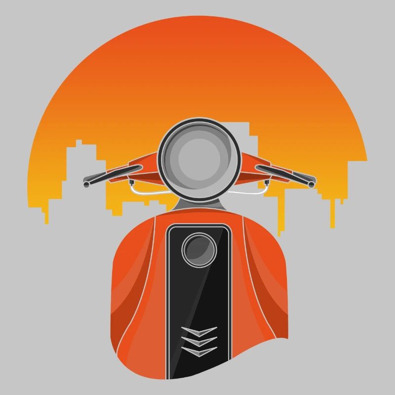 Cyclomoteur avec maisons