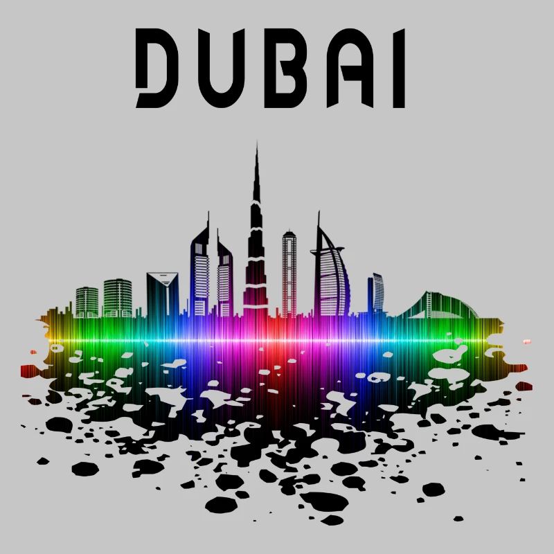 Dubai Skyline Splash Design / Geschenk