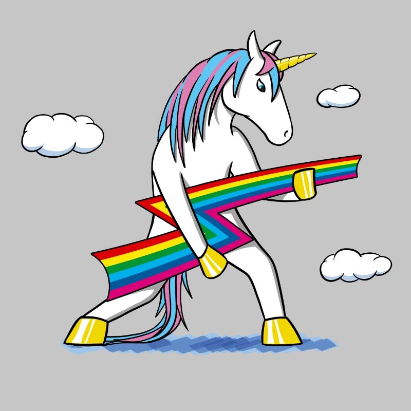 Rainbow Rock – Licorne avec éclair arc‑en‑ciel