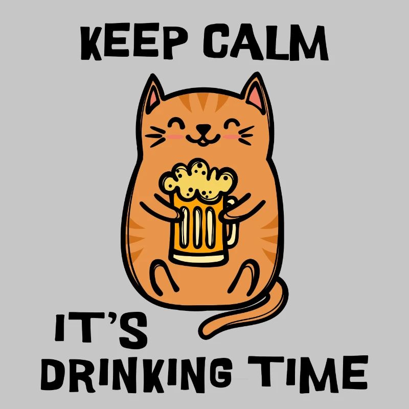 Fest Bier Statement Trinken Katze