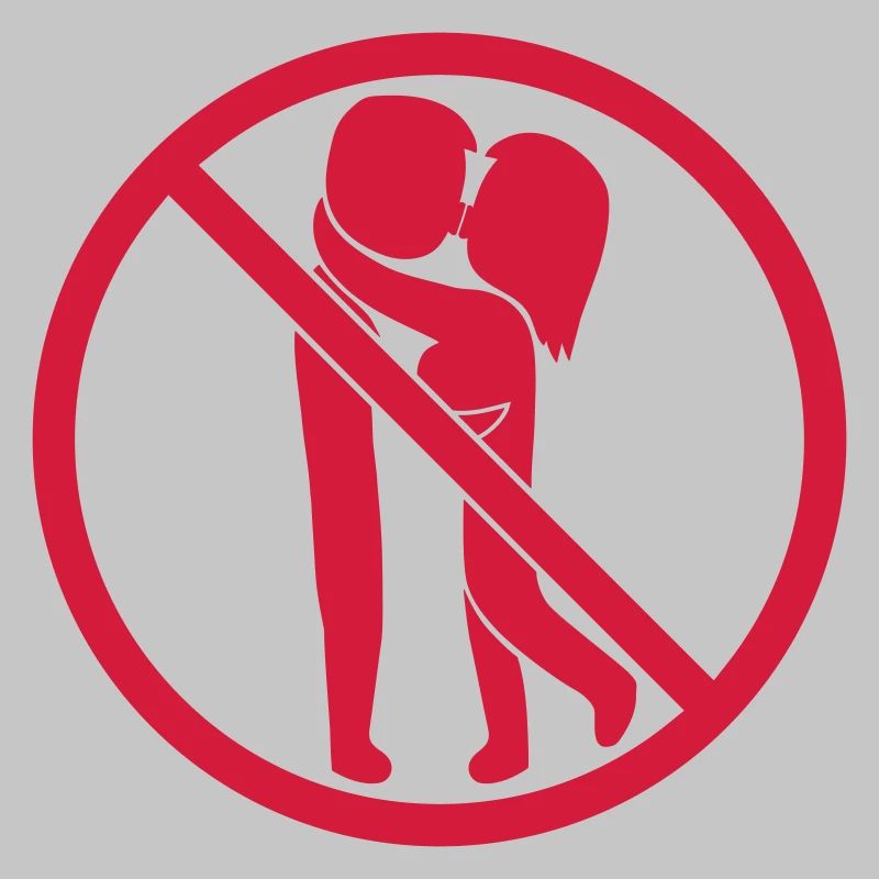 Verboten Schild Küssen