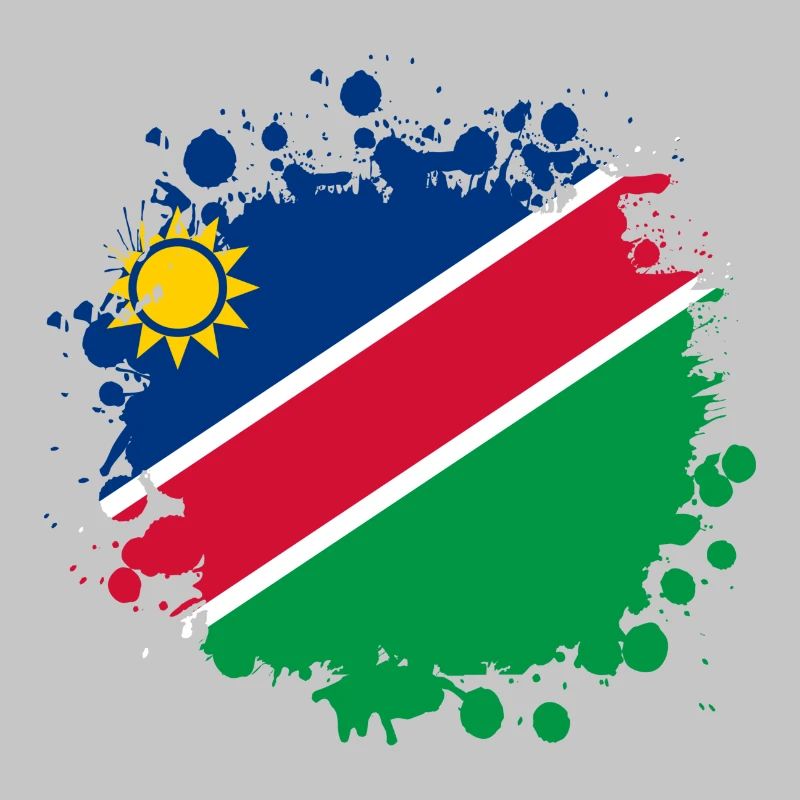 Namibia Flaggen Klecks Design